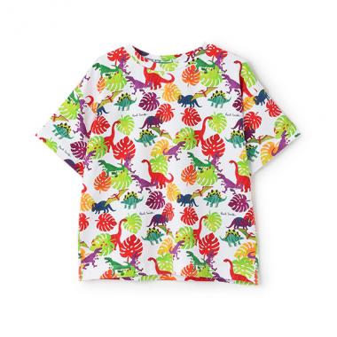 ベア天竺恐竜総柄ルーズ半袖Tシャツ
