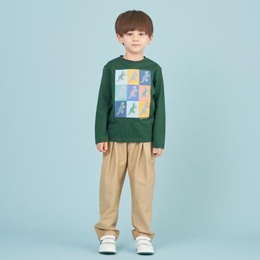 キッズ スーパーストレッチワイドテーパードパンツ