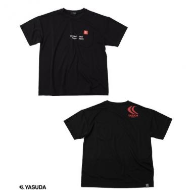 バックメッシュ・【YASUDA】ドロップショルダーポケット半袖Tシャツ