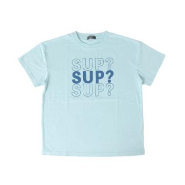 天竺・ドロップショルダー３段ロゴ半袖Tシャツ