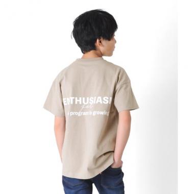 天竺・ドロップショルダーロゴプリント半袖Ｔシャツ