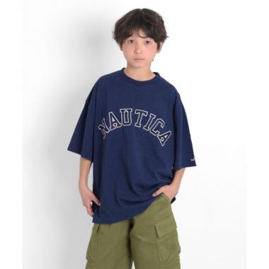 【NAUTICA】フロントロゴアップリケ刺繍ビッグ半袖Tシャツ