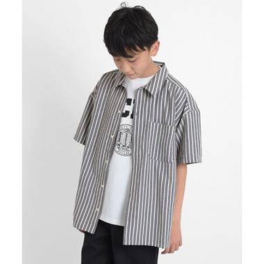 さらさらストライプ半袖シャツ