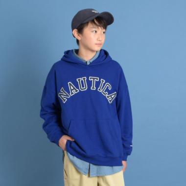 【NAUTICA】フロントロゴアップリケ刺繍プルパーカー