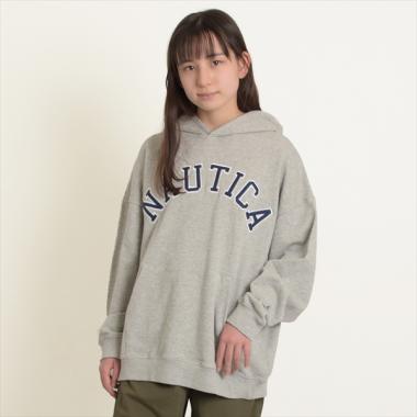 【NAUTICA】フロントロゴアップリケ刺繍プルパーカー