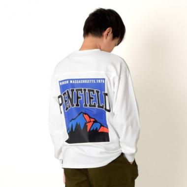 【Penfield】USAコットン・スクエアバックプリント長袖Tシャツ