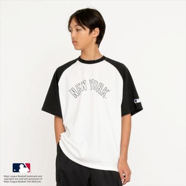【MLB】チームロゴプリントラグランスリーブ半袖Tシャツ