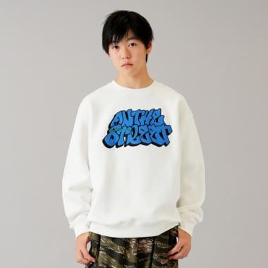 【毛玉になりにくいしっかり暖か素材】裏起毛・アップリケ刺繍ビッグトレーナー