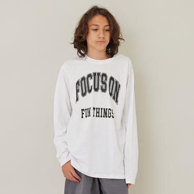 【プチプラ】フロントカレッジロゴ長袖Tシャツ