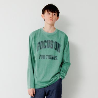 【プチプラ】フロントカレッジロゴ長袖Tシャツ