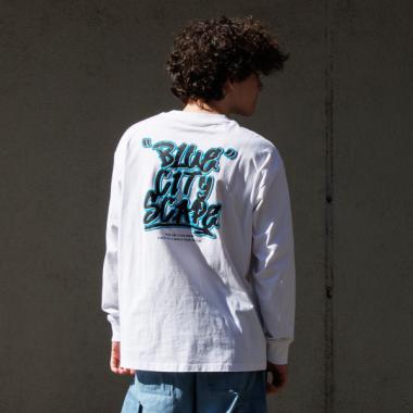 ストリートグラフィティ発泡プリントビッグ長袖Tシャツ