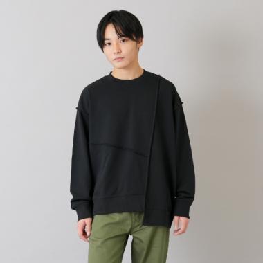 【速乾・毛玉になりにくい】パッチワークビッグトレーナー
