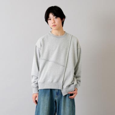 【速乾・毛玉になりにくい】パッチワークビッグトレーナー
