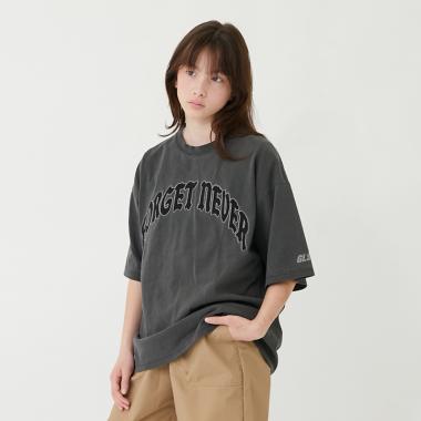 【FORGETNEVER】ヘビーウェイトピグメント加工アップリケTシャツ