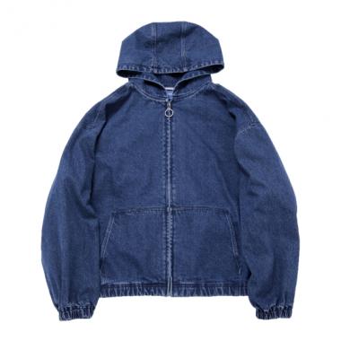 フードデニムジップアップジャケット