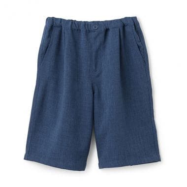 パナマ風タックハーフパンツ
