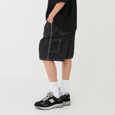 【撥水】ナイロンワッシャーペインターハーフパンツ