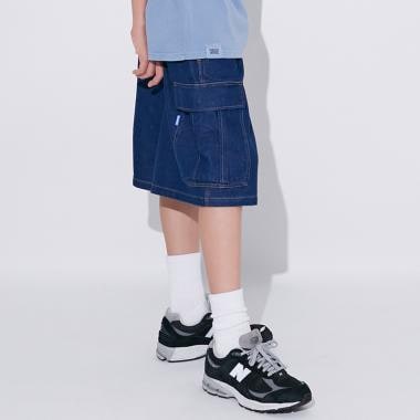冷感デニム・ハーフカーゴパンツ