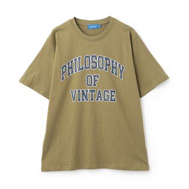 【プチプラ】フロントカレッジロゴ半袖Tシャツ