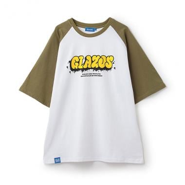 グラフィティプリントラグランスリーブビッグ半袖Tシャツ