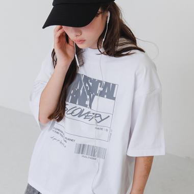 フロントリフレクタープリントビッグ半袖Tシャツ