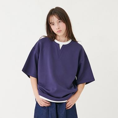 【接触冷感】エアリークッション・キーネック半袖Tシャツ