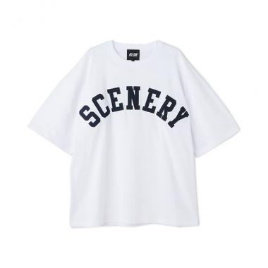 【GLSW.】【接触冷感】ハイクールコットン・アーチロゴアップリケ刺しゅう半袖Tシャツ