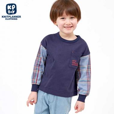 チャックレイヤード風長袖Tシャツ(100～130)