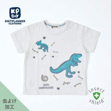 KPBOY(ケーピーボーイ)CAYA 虫除け恐竜モチーフ半袖Tシャツ90
