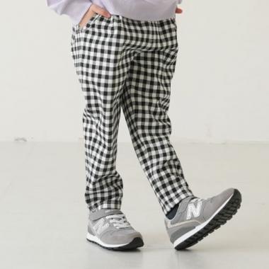 【クロップド丈】ウエストフリルガラテーパードパンツ
