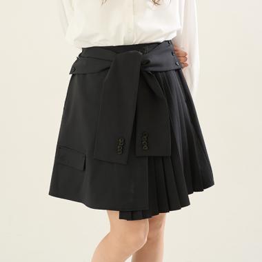 【AMI】腰巻プリーツスカパン