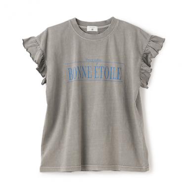 【AMI】袖フリルピグメントTシャツ