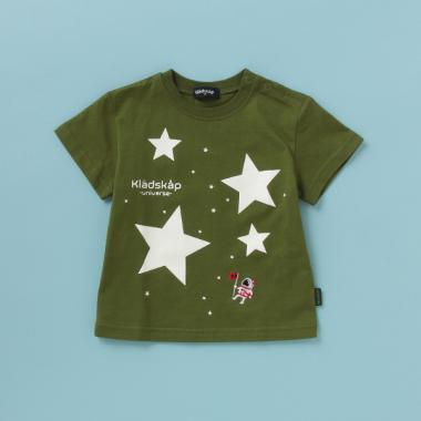 抗菌防臭 光る星プリントTシャツ