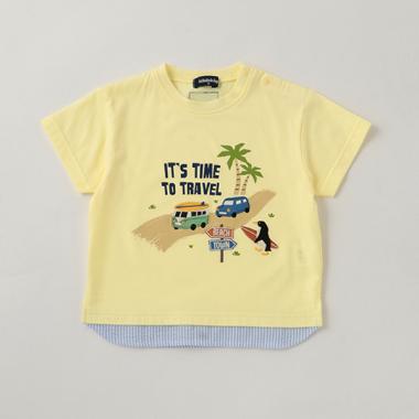 海と車とペンギン半袖Tシャツ