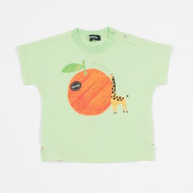 オレンジとキリン半袖Tシャツ