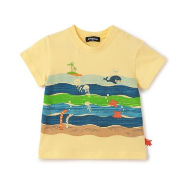 海の中プリント半袖Tシャツ