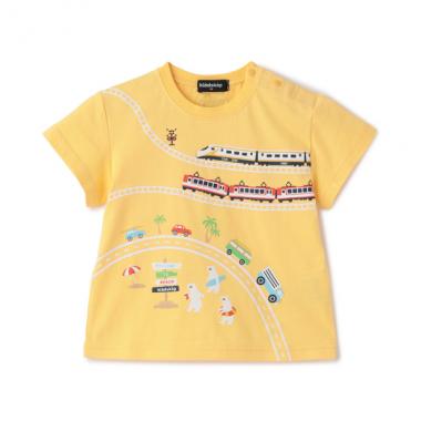 海に行こう!乗り物プリント半袖Tシャツ