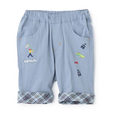 【人気商品再入荷】【直営店で取り扱い無し】虫刺しゅう裾折り返し6分丈パンツ