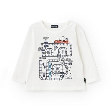 【人気商品再入荷】【直営店で取り扱い無し】電車マッププリント長袖Tシャツ