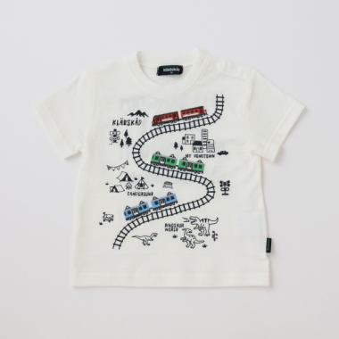 【リピート】【直営店で取り扱い無し】電車とマップ半袖Tシャツ