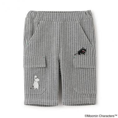 MOOMIN/刺しゅうストライプ6分丈パンツ