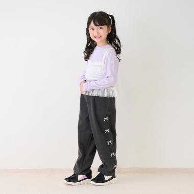 あったか裏起毛デニム　ワイドパンツ