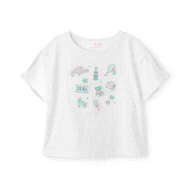 ステッカーアップリケ　半袖Tシャツ