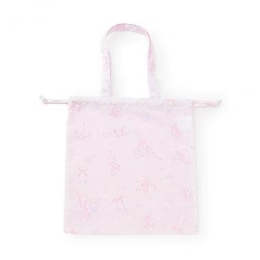 【バレエ】バレエ柄　裏メッシュ　巾着バッグ