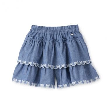 カットワーク　フリルキュロットスカート