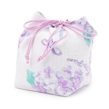 手毬フラワー柄・水彩紫陽花柄　巾着バッグ