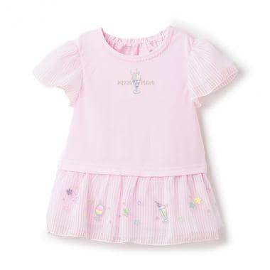 【人気商品再入荷】【直営店で取り扱い無し】ソーダ刺しゅう裾フリル半袖チュニック