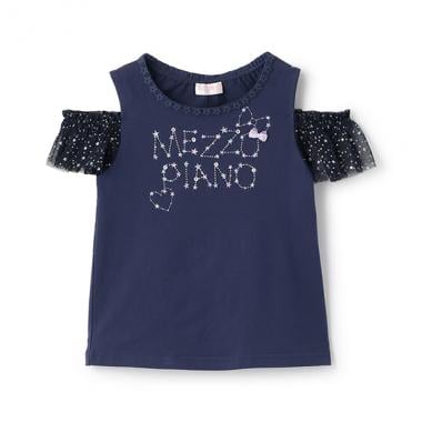 【人気商品再入荷】【直営店で取り扱い無し】星座ロゴ刺しゅうオフショルダー半袖Ｔシャツ