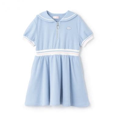 【人気商品再入荷】【直営店で取り扱い無し】ハーフジップ　セーラーワンピース
