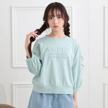エンボス七分袖Tシャツ